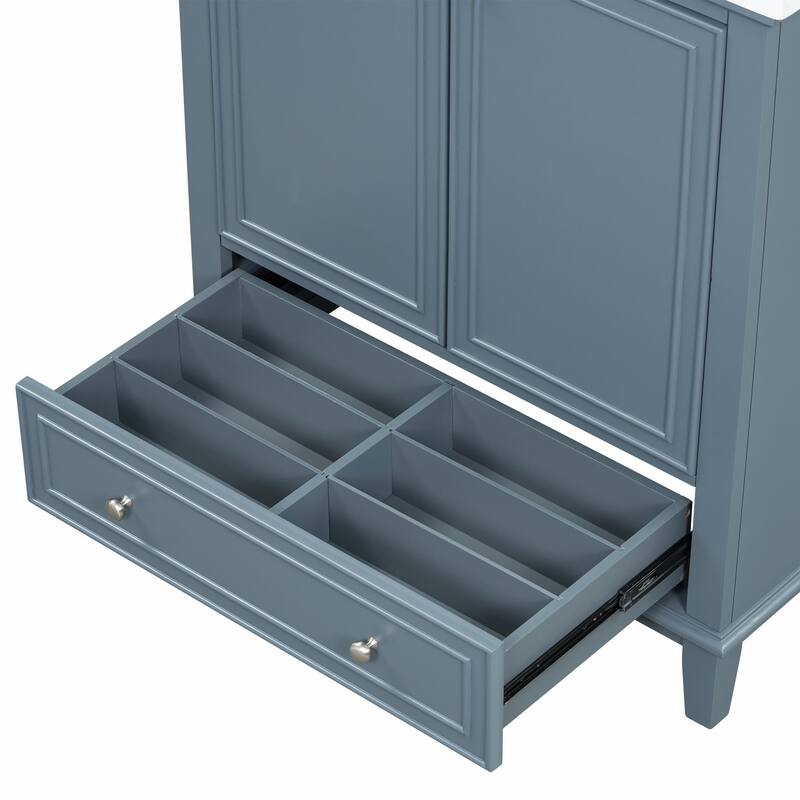 30" Bathroom Vanity Base Cabinet with Doors and Drawer