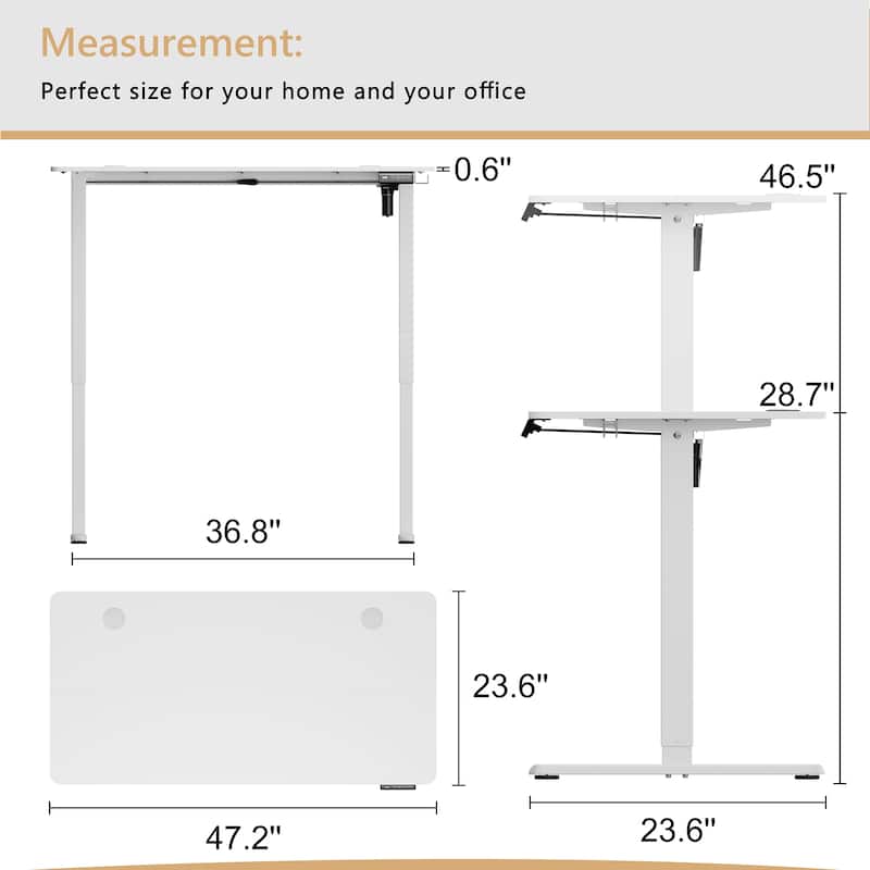 Futzca Height Adjustable Electric Standing Desk, Computer Office Desk