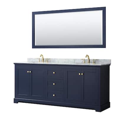 Wyndham Collection Avery 80" Free Standing Double Basin Vanity Set
