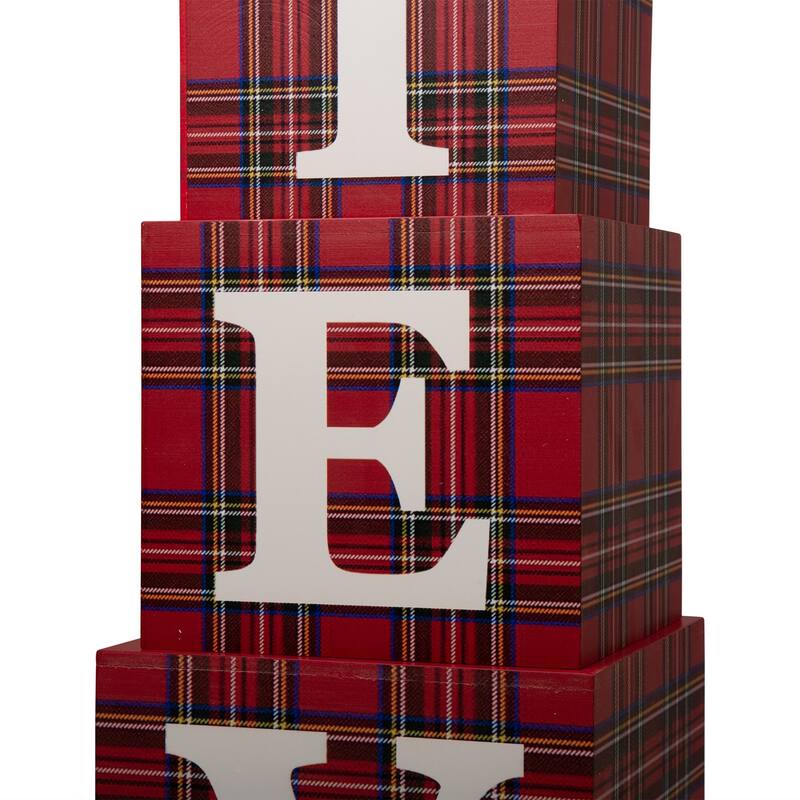 Glitzhome 42"H Wooden Double-Sided "BELIEVE" Porch Sign Decor