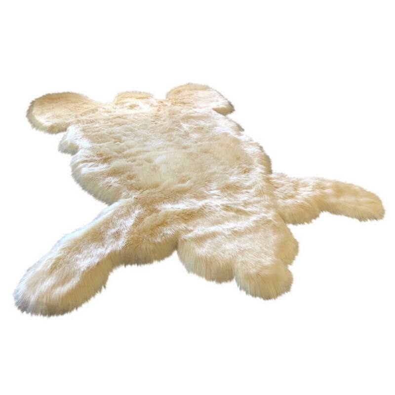Highland Select Bear Shape Natural Long Wool Sheepskin Shag Rug