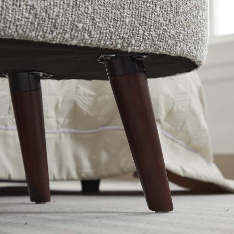 Basics Upholstered Storage Ottoman and Entryway Bench - Grey