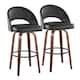 Option Black Faux Leather/Walnut