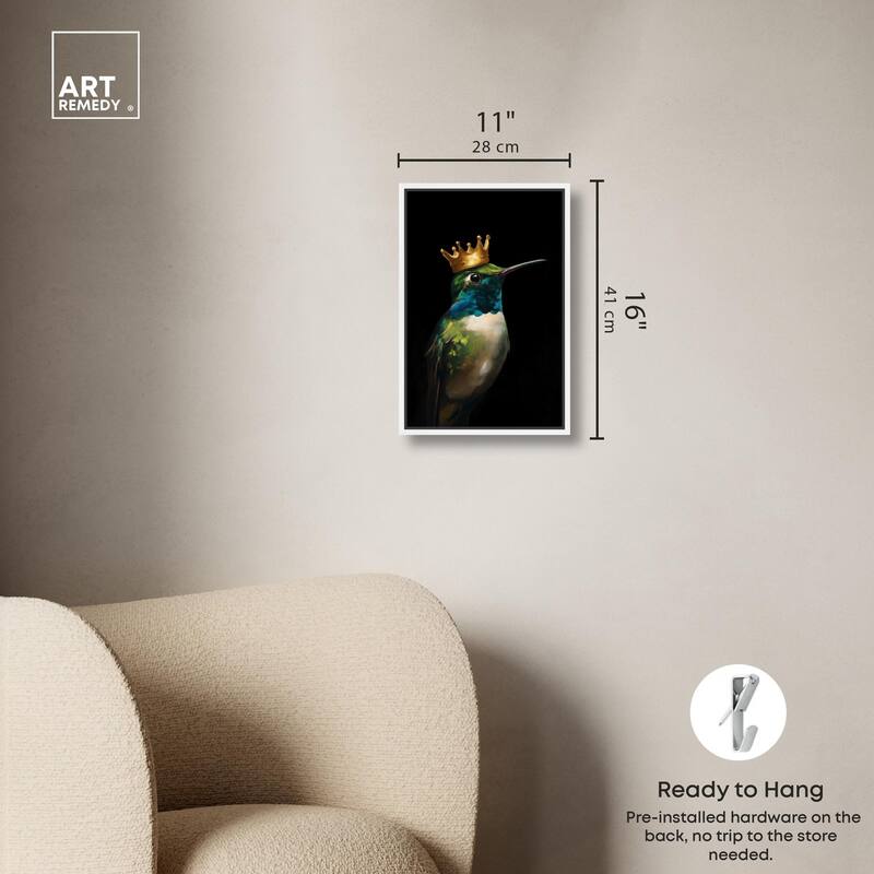 Crowned Azure Bird II Canvas by Art Remedy