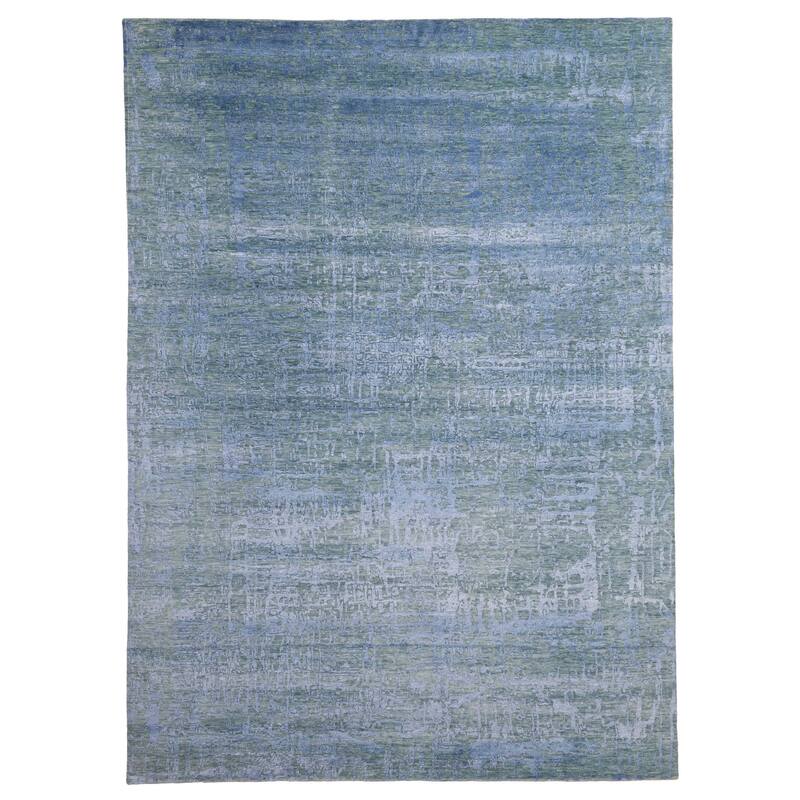 ECARPETGALLERY Hand-knotted Legacy Blue Silk, Wool Rug - 8'9 x 12'3