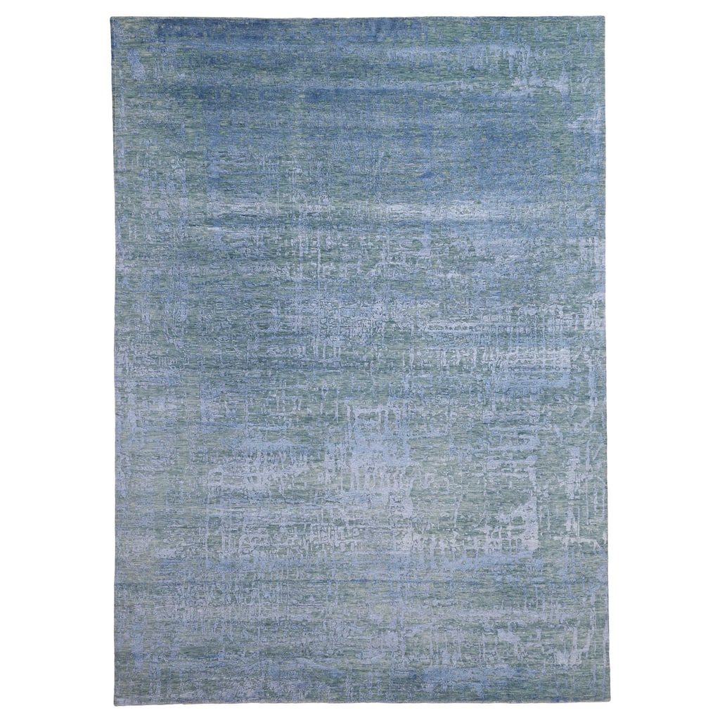 ECARPETGALLERY Hand-knotted Legacy Blue Silk, Wool Rug - 8'9 x 12'3
