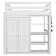 preview thumbnail 9 of 7, Wood Full Size Loft Bed with Built-in Wardrobe, 4-Layer Storage Shelves, and LED Light - White
