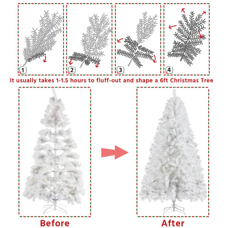 Yaheetech 6Ft/7.5ft Hinged Spruce Christmas Tree Holiday Decorative