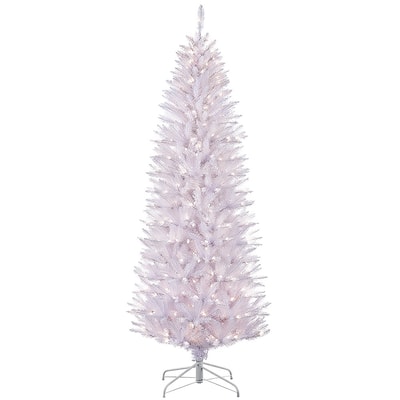 Puleo International 7.5 ft. White Pencil Fraser Fir Christmas Tree