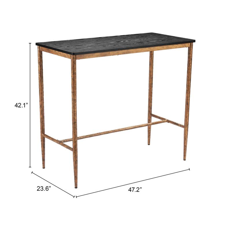 Nida Bar Table Black & Bronze