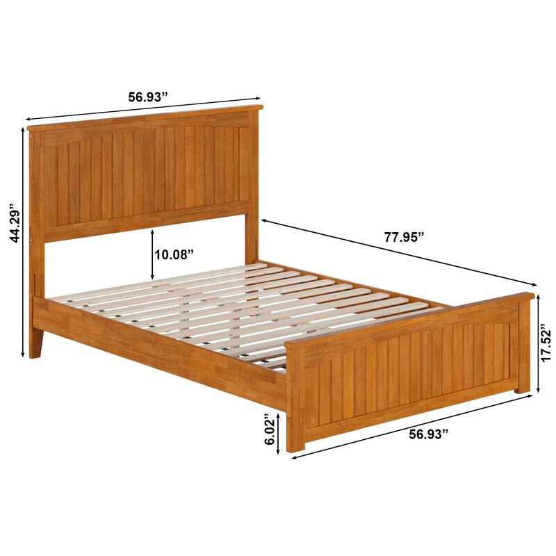 Naples Solid Wood Low Profile Platform Bed with Matching Footboard