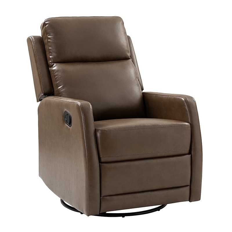 Esteban Modern Faux Leather Manual Rocking Swivel Recliner with Wingback