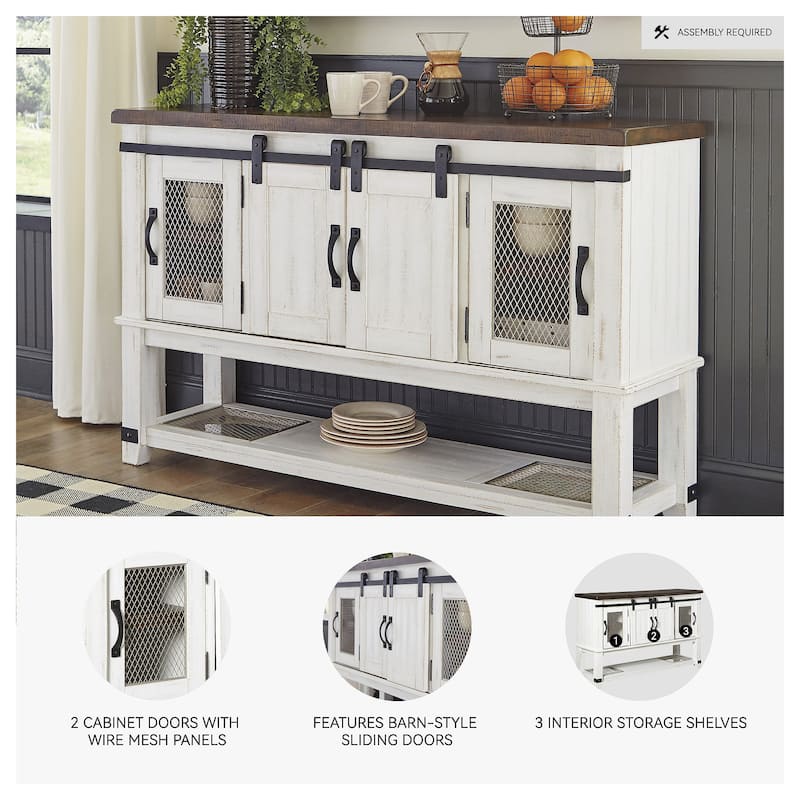 Signature Design By Ashley Valebeck White Dining Room Server