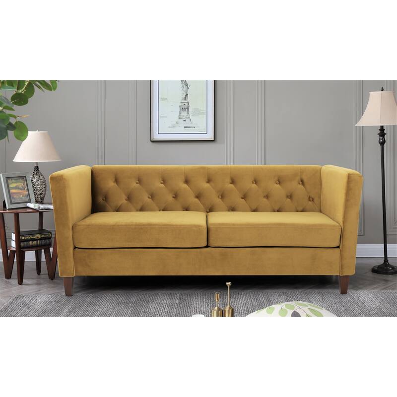 Lisette Velvet 2PCs Living Room Set Sofa & Loveseat