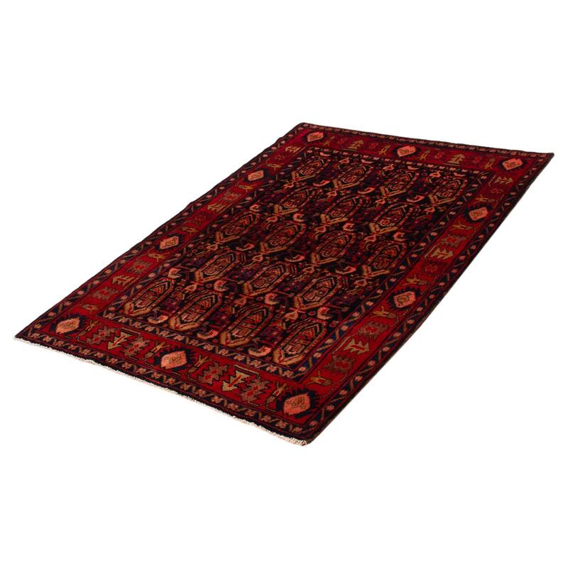 ECARPETGALLERY Hand-knotted Andelz Navy Wool Rug - 4'10 x 7'1