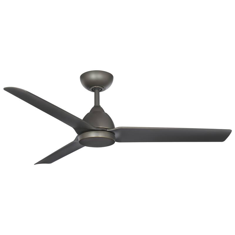 Mocha Indoor/Outdoor 3-Blade Smart Ceiling Fan 54in with Remote Control and Wall Cradle - 54
