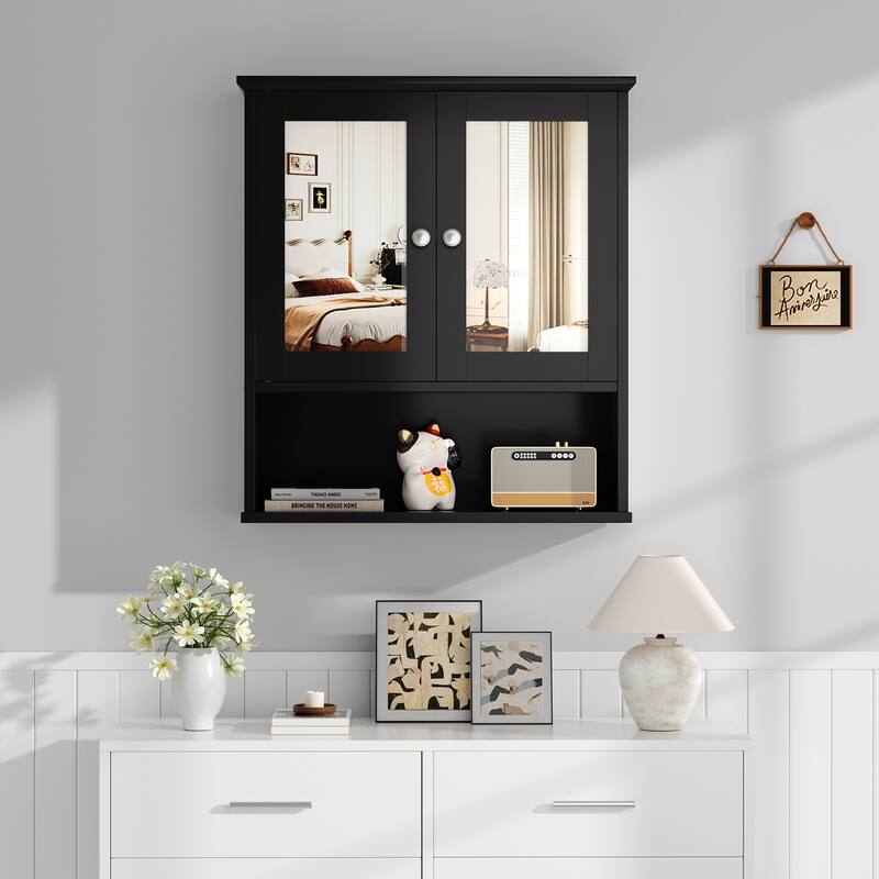 Futzca Bathroom Cabinet with Mirror, Wall Medicine Cabinet with Shelf