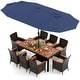 preview thumbnail 3 of 53, Costway 11 PCS Patio Dining Set with 15ft Double-Sided Patio Umbrella