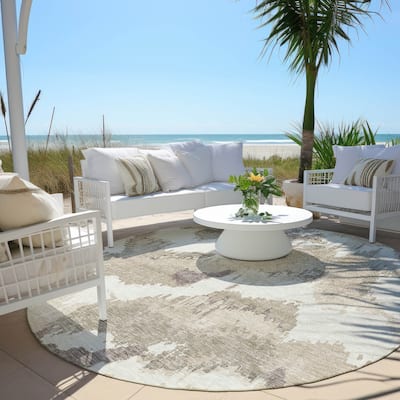 Machine Washable Indoor/ Outdoor Chantille Ombre Abstract Rug