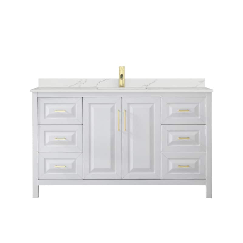 Wyndham Collection WCV252560S-QTZ-UNSMXX Daria 60" Free Standing