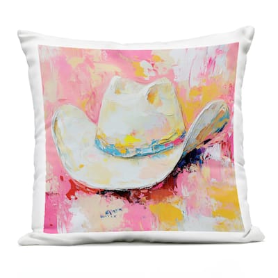 Stupell Painterly Brushed Cowgirl Hat Printed Outdoor Throw Pillow Design by Heidi Kuntz
