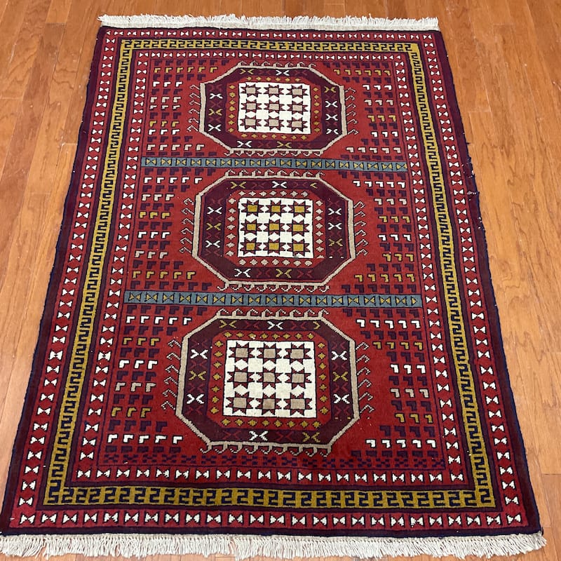 HERAT ORIENTAL Handmade Kurdish Wool Rug - 4' x 5'6"