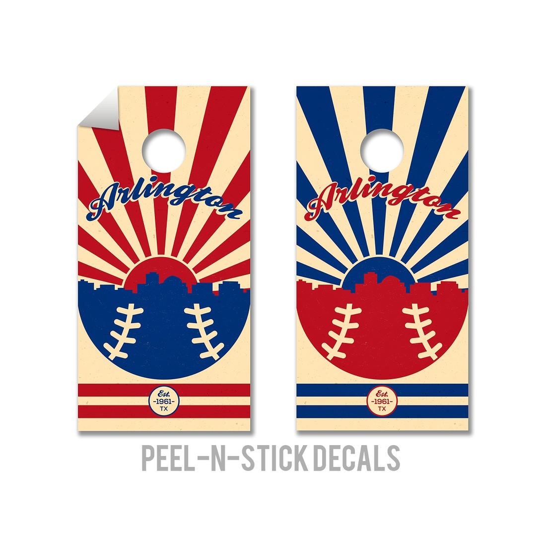 Shop Texas Rangers Cornhole Board Decals Overstock 13255769