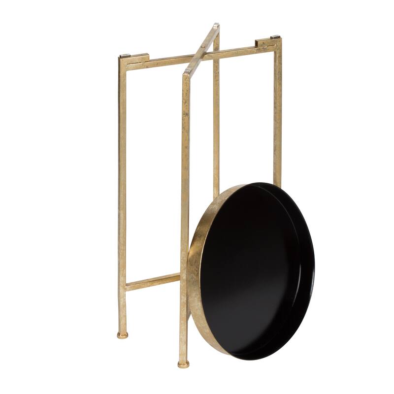 Kate and Laurel Celia Round Foldable Metal Accent Table