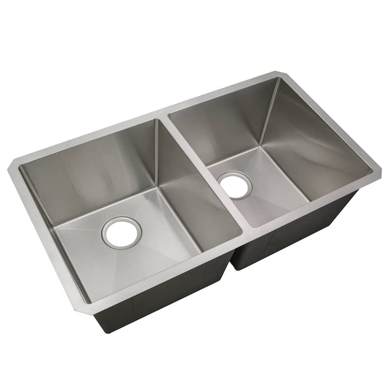 Design House 32" Undermount Double Basin Stainless Steel Kitchen Sink - Satin Stainless Steel