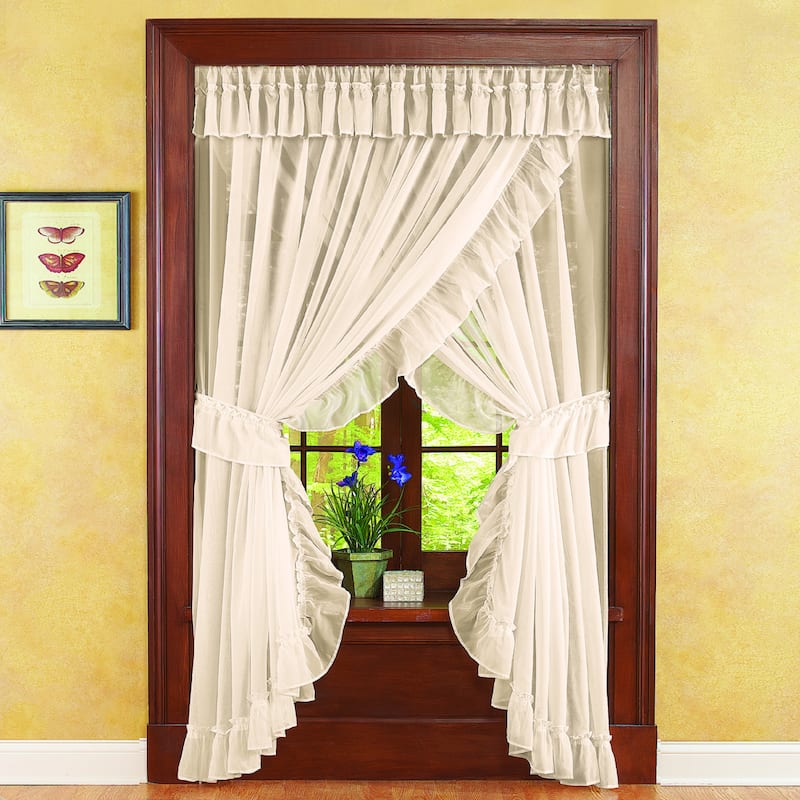 Isabella Ruffled Sheer Fabric Curtain Set - 10.630 x 8.500 x 2.500
