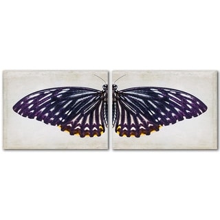 Purple Butterfly 2 Piece Wrapped Canvas Wall Art Set - Bed Bath ...