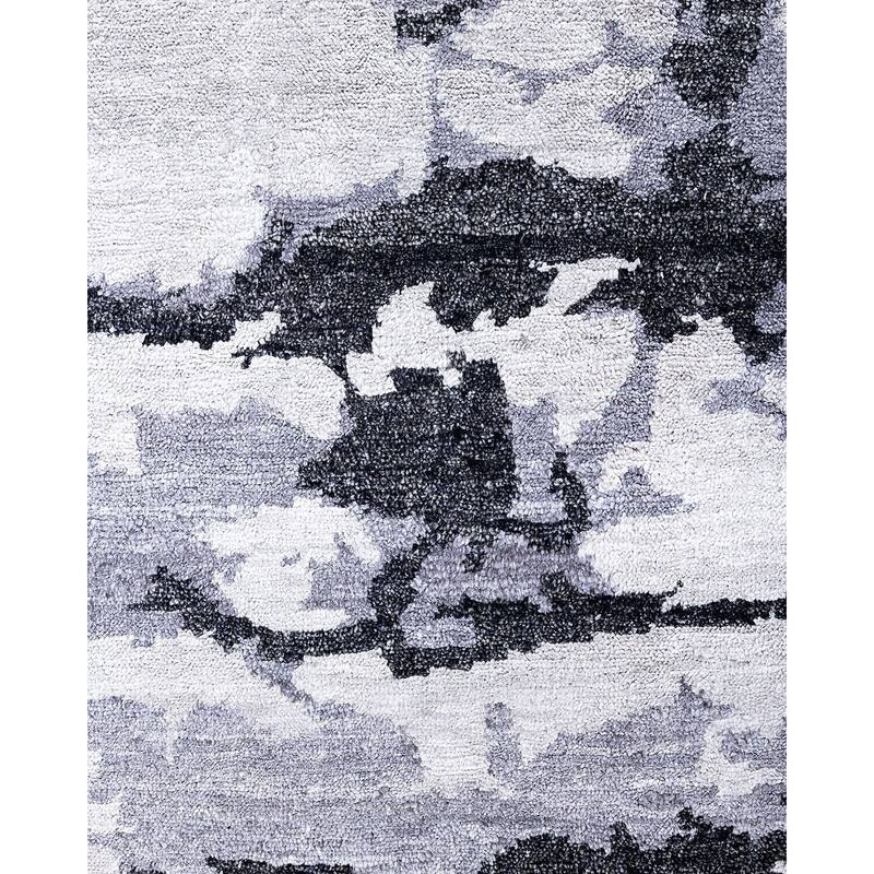 Modern One-of-a-Kind Hand-Knotted Area Rug, Gray - 8' 1" x 10' 1"