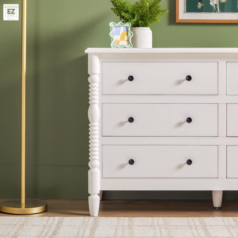 Walker Edison Easy Assembly 6-Drawer Dresser with Wood-Turning Details