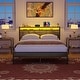 preview thumbnail 23 of 94, Farmhouse Wood Platform Bed Frame with Charged Station and LED Lights