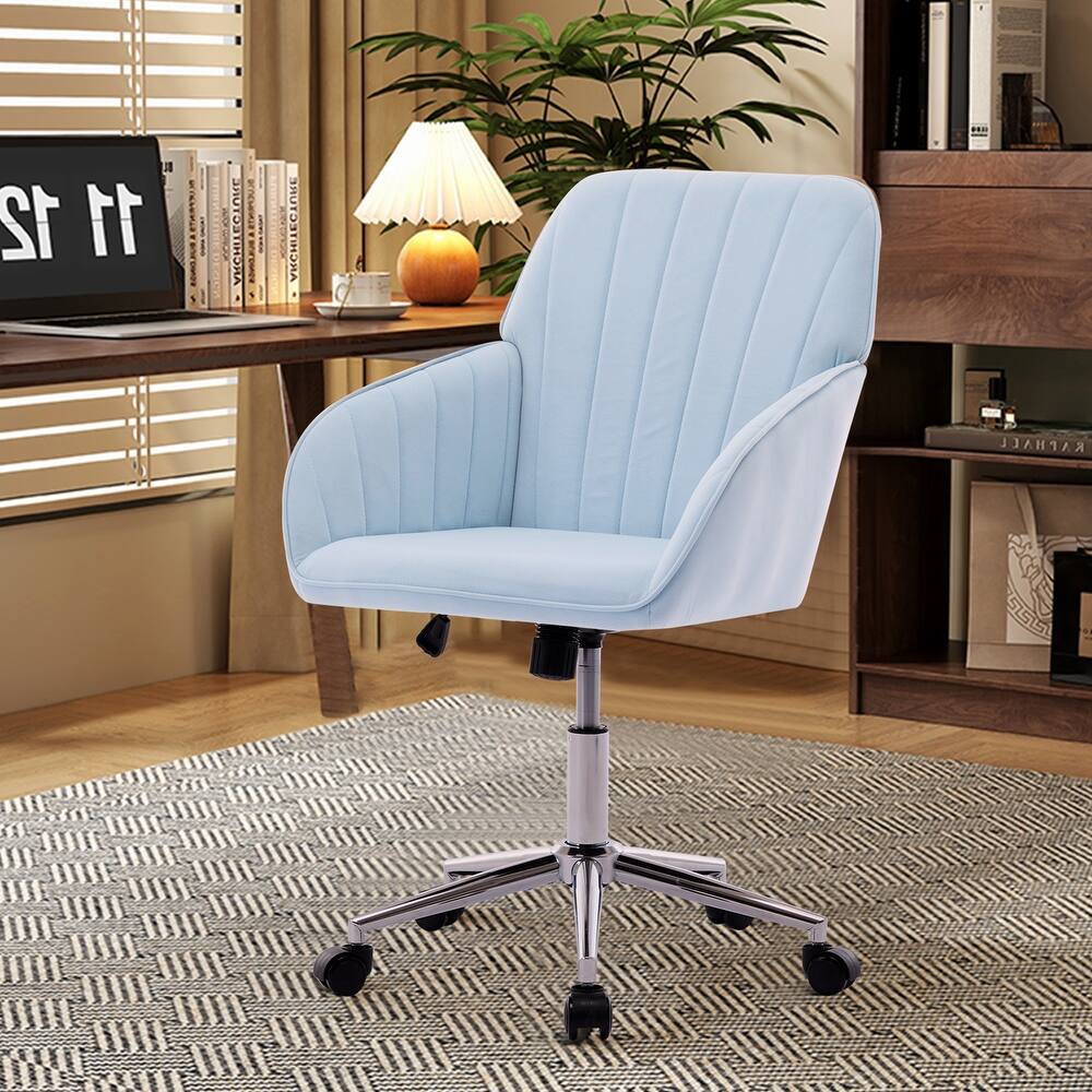 Home Office Chair with Back and Wheels, Ergonomic Swivel Study Desk Chair, Adjustable Height Computer Task Chair