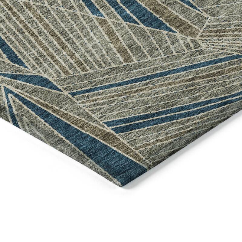 Machine Washable Indoor/ Outdoor Chantille Modern Mosaic Rug