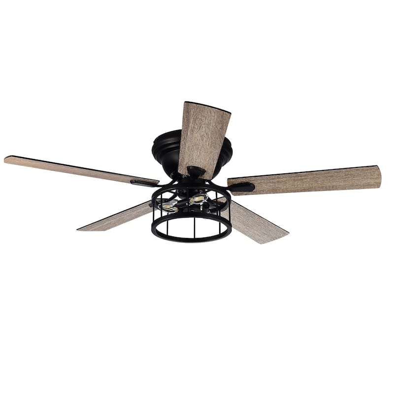 52-in Black Indoor Ceiling Fan with Light and Remote Controller(5-Blade)
