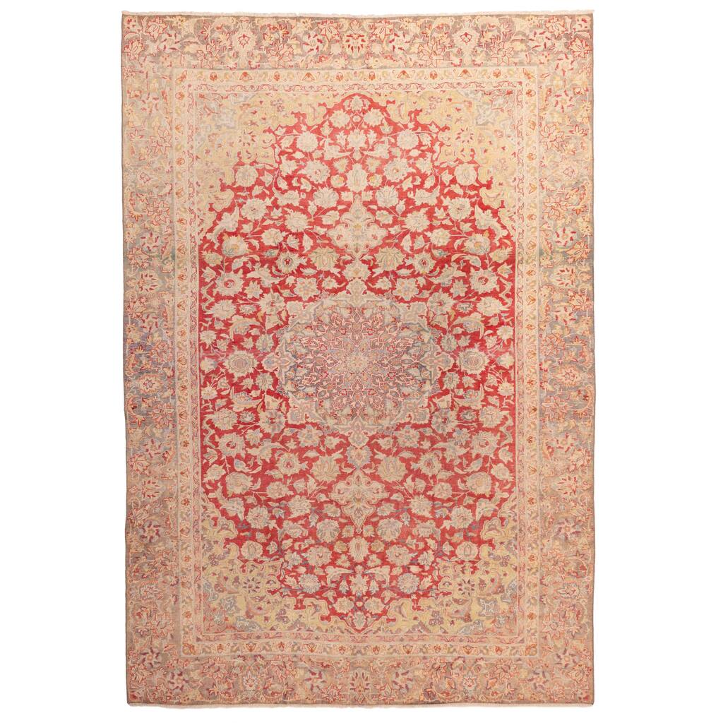ECARPETGALLERY Hand-knotted Antalya Vintage Red Wool Rug - 9'1 x 13'1