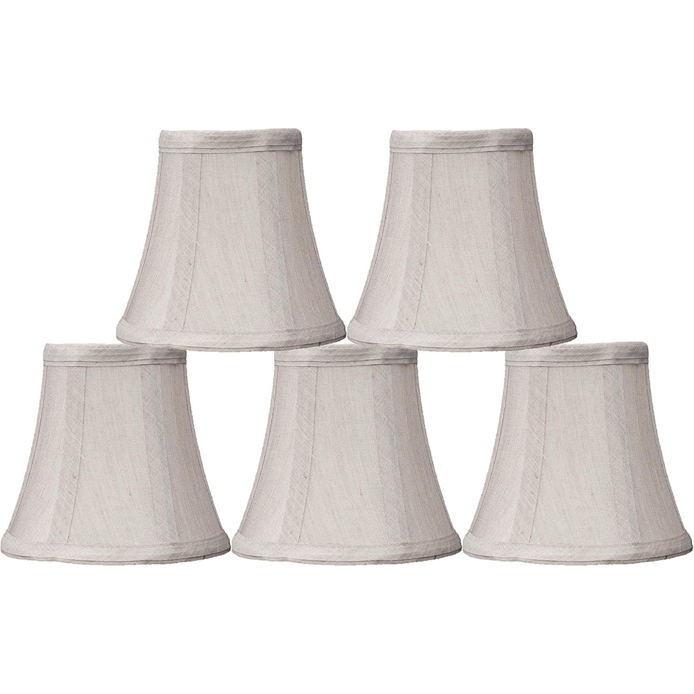 Double Trim Chandelier Mini Lamp Shade, 5-inch, Bell, Clip On, Champange