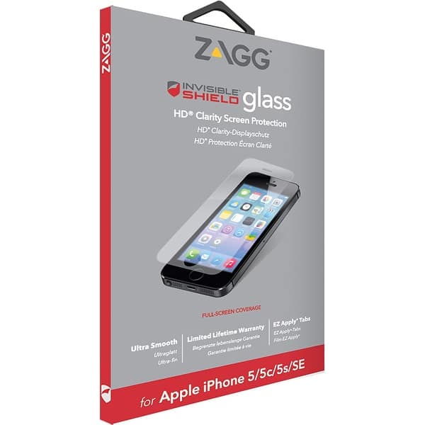 Zagg Invisibleshield Glass Screen Protector For Iphone 5 5s 5c Amp Se Clear