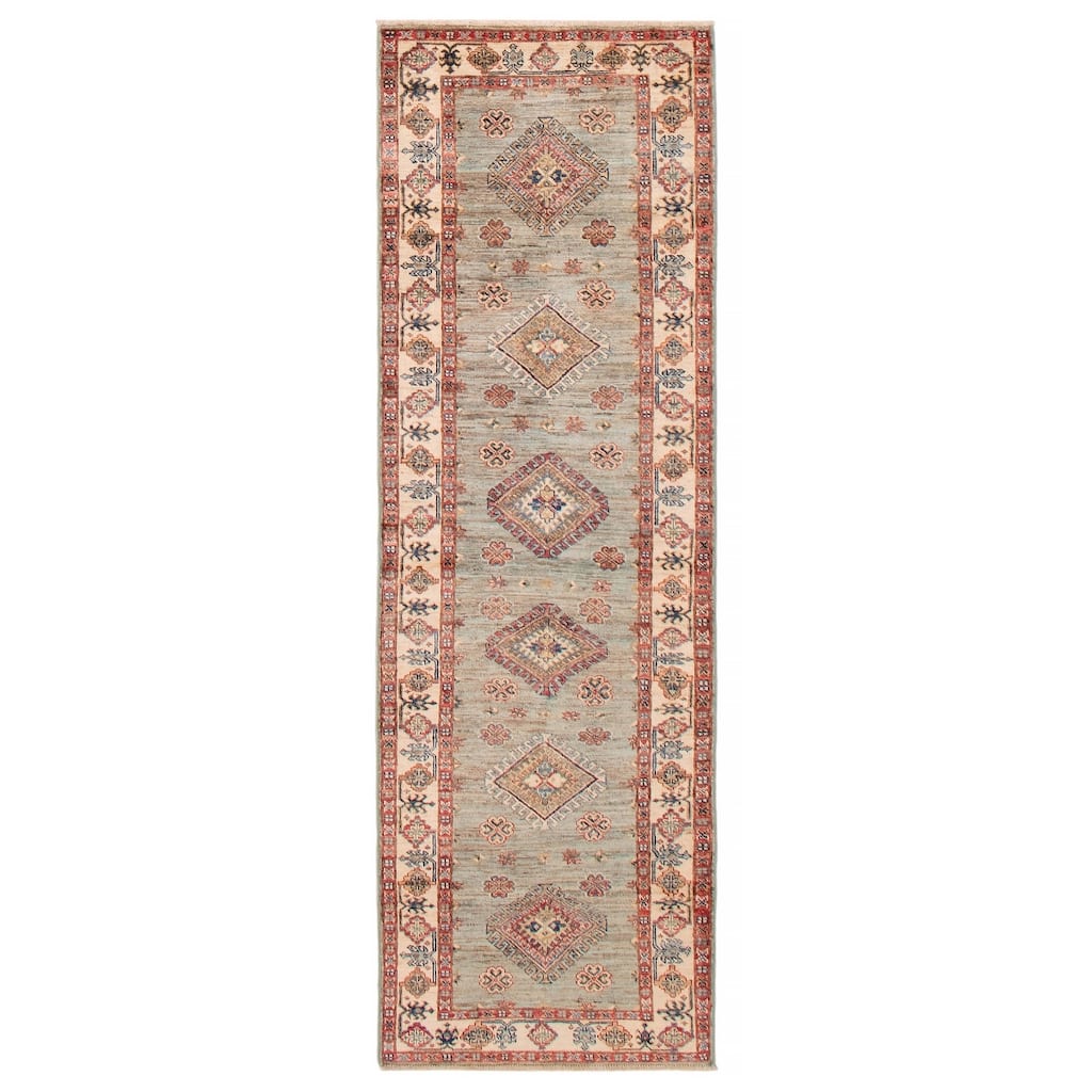 ECARPETGALLERY Hand-knotted Aryana Green Wool Rug - 2'8 x 8'4