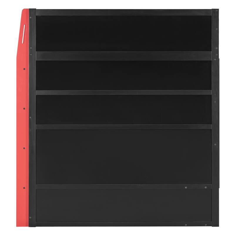 Teens All-in-One Esports Gaming & Work Loft Bed with Built-in RGB Lights, Side Gaming Desk, Console Storage, TV Area and Shelves