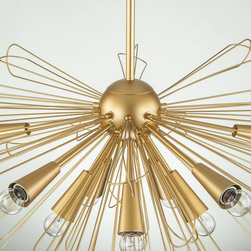 OYIPRO 10-Light 34" W Contemporary Large Geometric Sputnik Sphere Chandelier