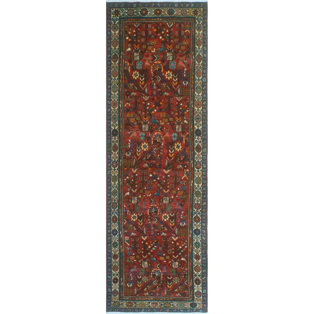 Fine Vintage Distressed Dairis Rust/Ivory Runner - 2'11" x 9'1"