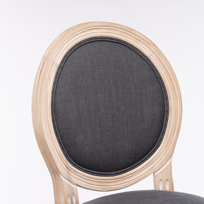 French Country Wooden Barstools With Upholstered Seating , Beige and Natural ，Set of 2