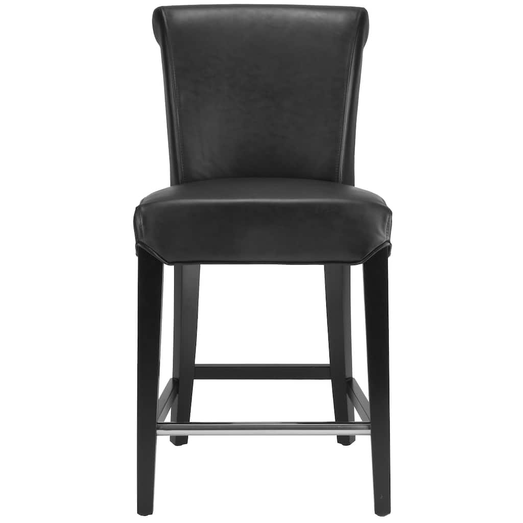 SAFAVIEH Jenelle Black Faux Leather 23-inch Counter Stool - 18.7" W x 23" D x 36.4" H - 19Wx23Dx36H