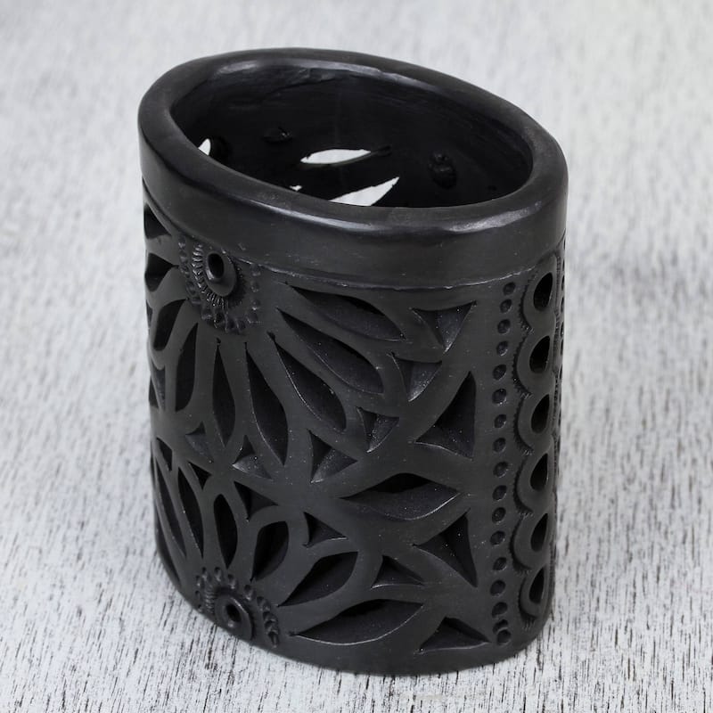 Handmade Oaxacan Ellipse Ceramic Pencil Holder (Mexico)