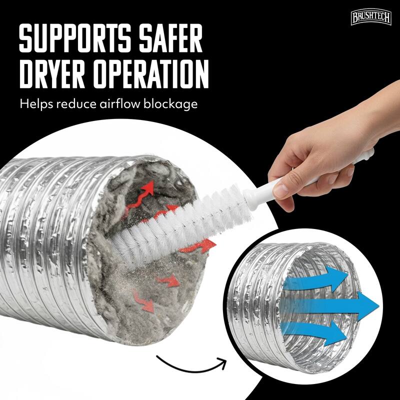 Brushtech Lint Catching Brush For Lower Level Dryer Traps Of Clothes Dryer