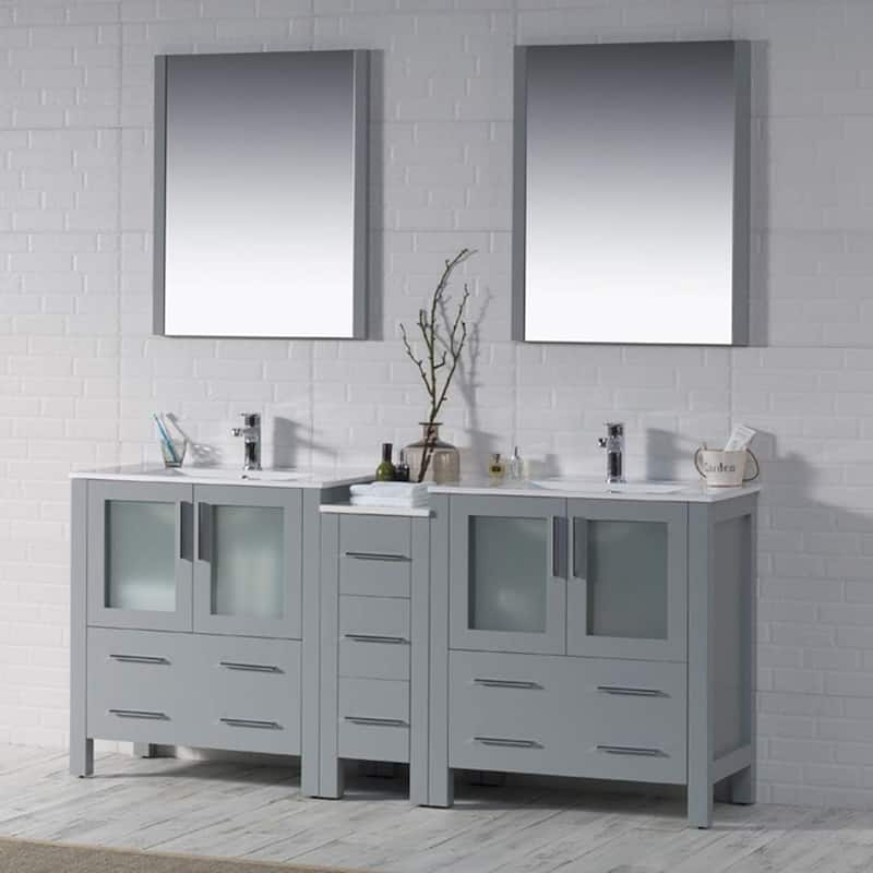 Blossom Sydney 72" Solid Wood Double Sink Bathroom Vanity with Cabinet