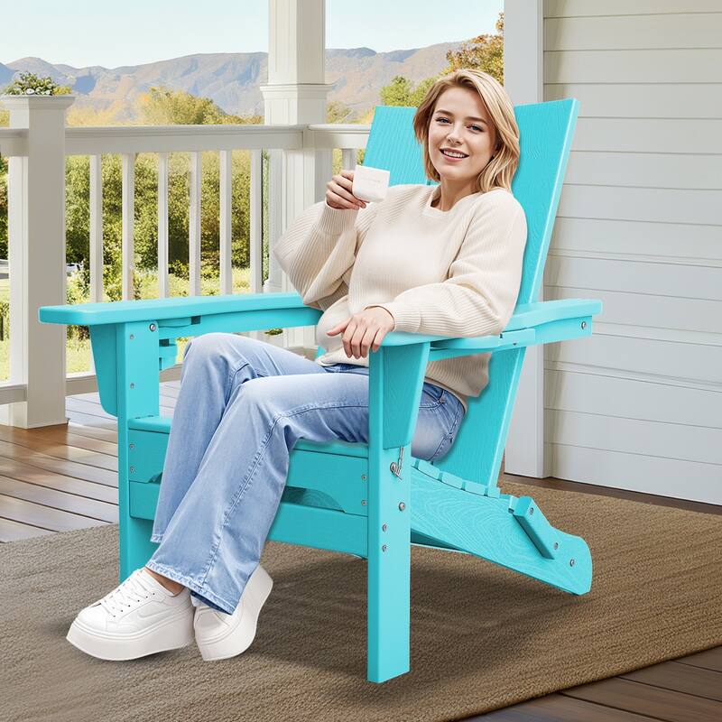 Foldable HDPE Modern Chair with Dual Cup Holders